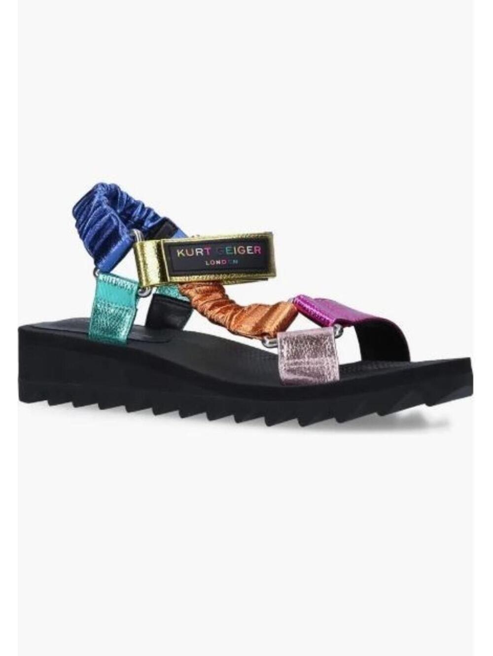 Kurt Geiger Orion Rainbow Metallic Strappy Sandals Size 6M NWB